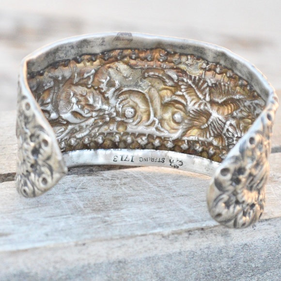 Antique Sterling Silver Petite Cuff Bracelet 925 - Picture 6 of 6